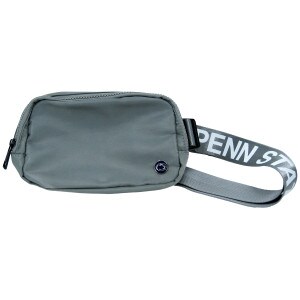 gray belt bag with Penn State Athletic Logo medallion and Penn State on belt